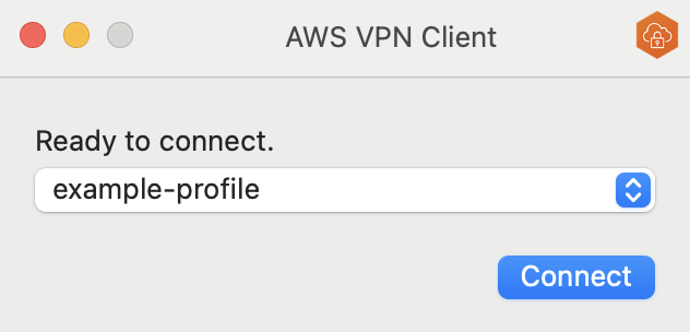 AWS Client VPN Profile Connect Window