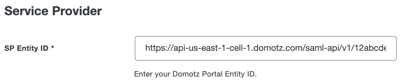 Duo Domotz SP Entity ID