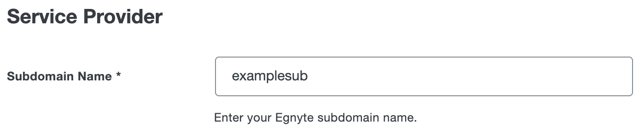 Duo Egnyte Subdomain Name Field