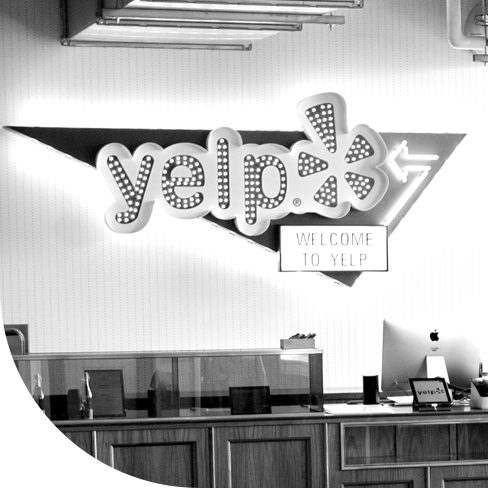 image of the Yelp company logo sign