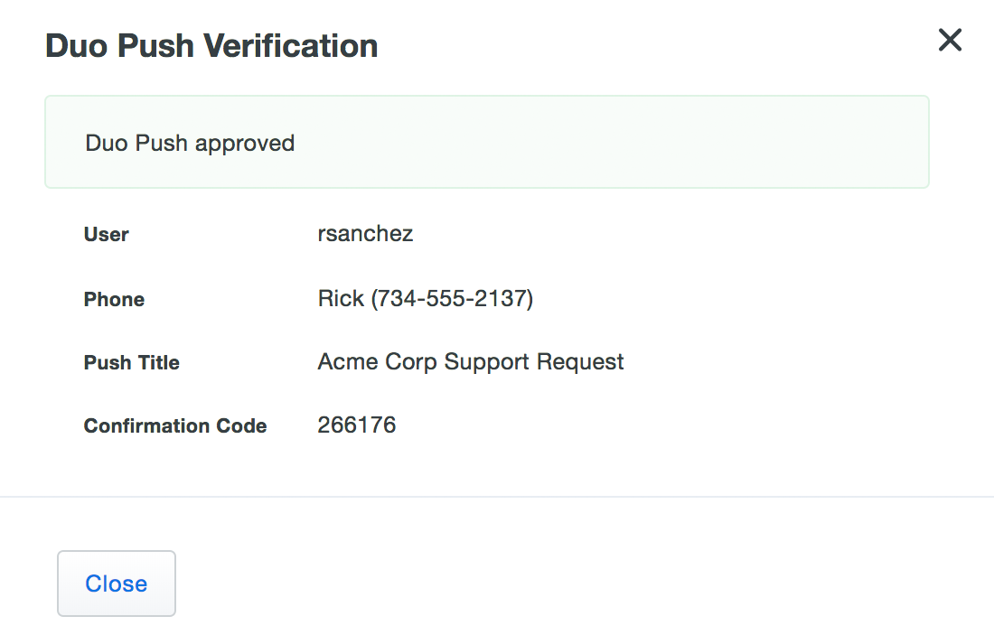 User Approved Verification Push