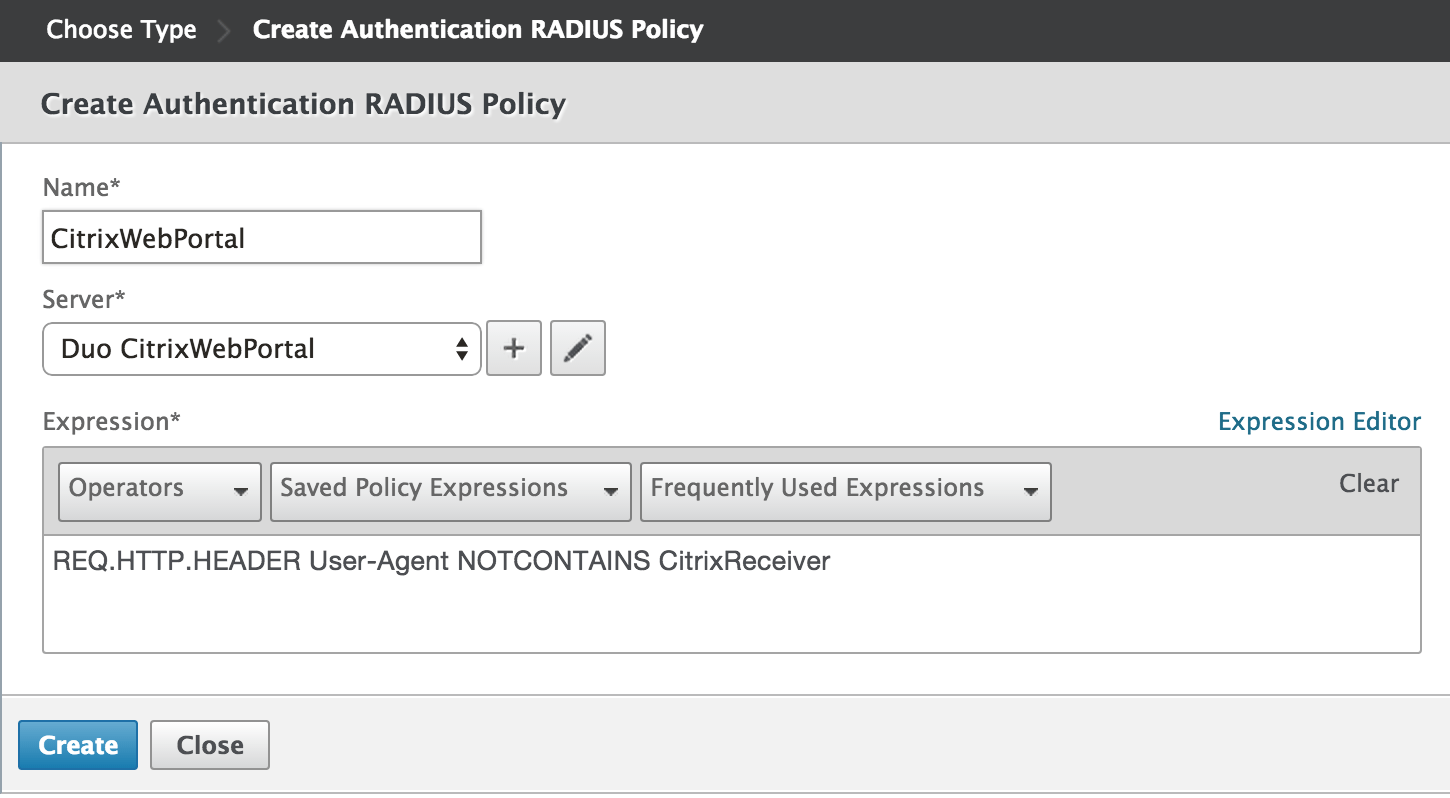 Create Web Browser Authentication Policy