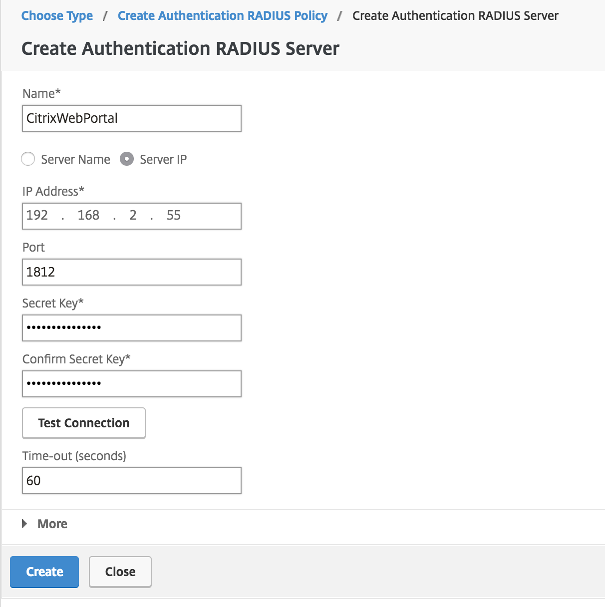 Create RADIUS server for iframe