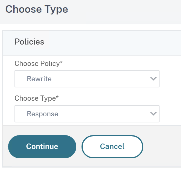 Choose the rewrite policy type