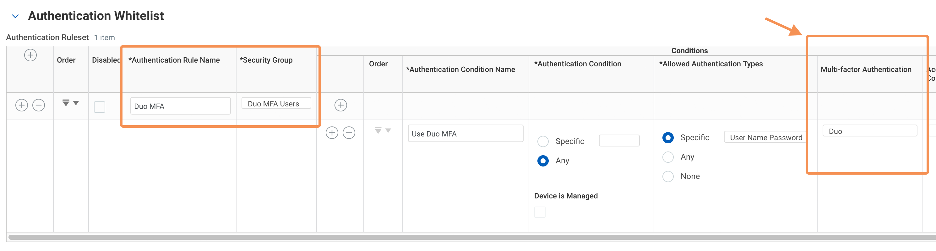 Workday Duo Authentication Rule